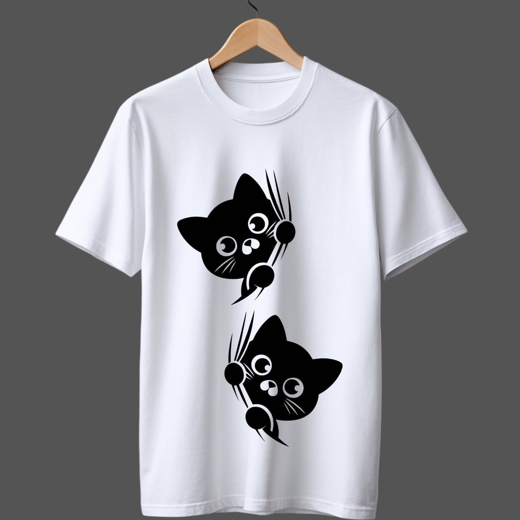 Double Trouble: Kawaii Kitten Oversized T-shirt