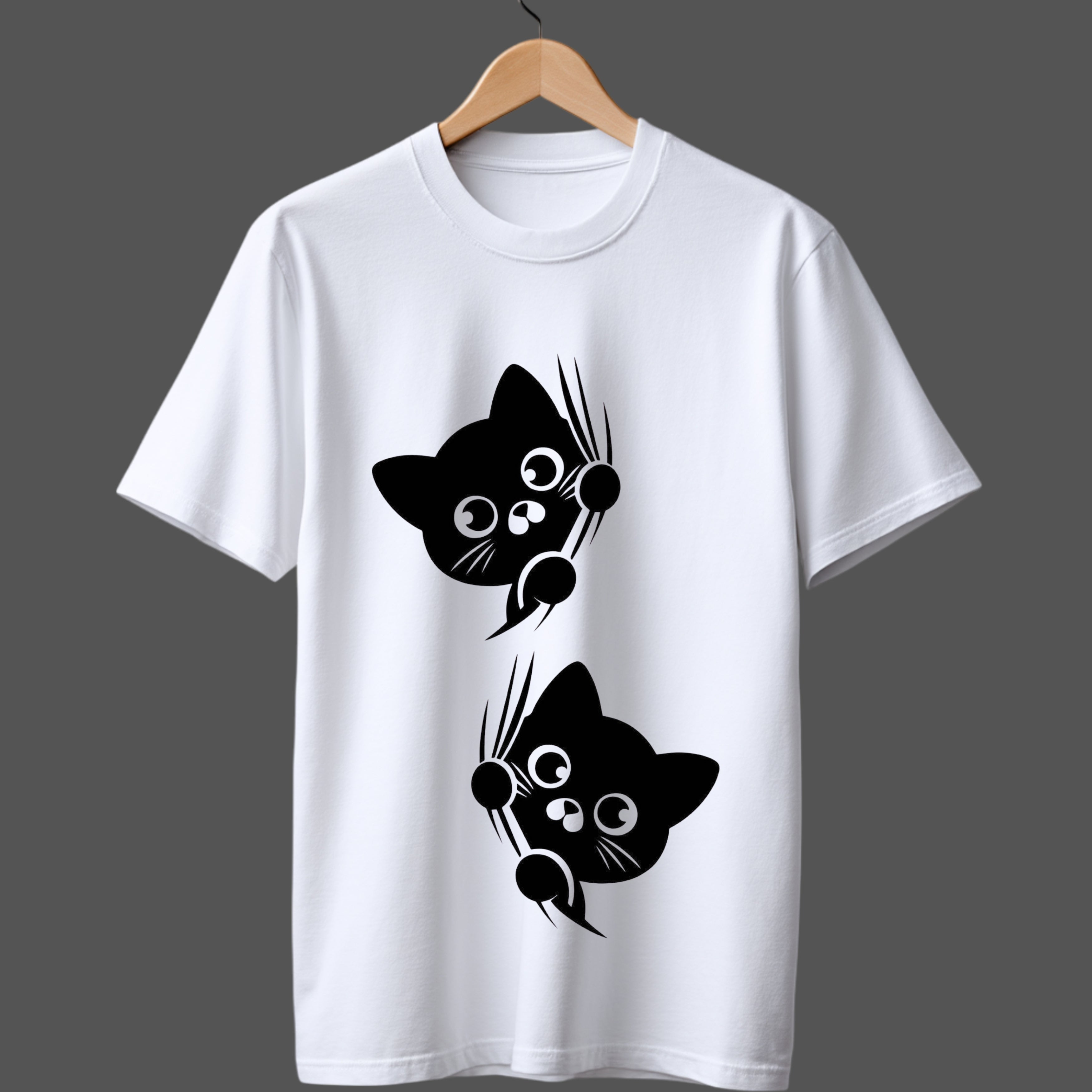Double Trouble: Kawaii Kitten Oversized T-shirt