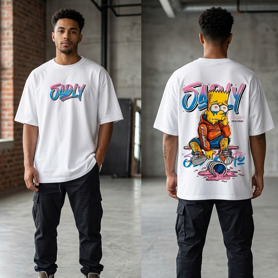 Crying Bart Goth-Street Oversized T-shirt