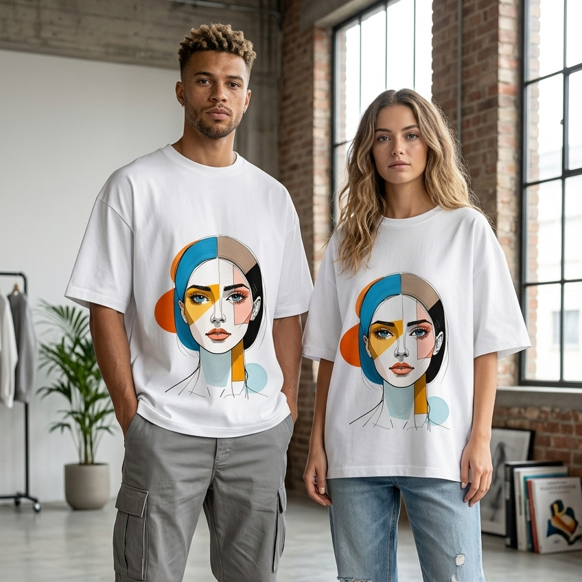 Abstract Muse Oversized Graphic T-shirt