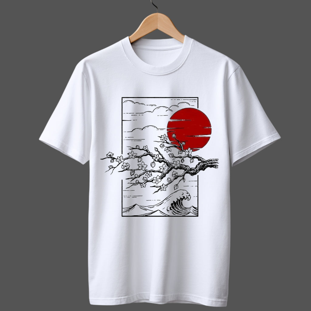 Rising Sun & Sakura Heavyweight Oversized T-Shirt