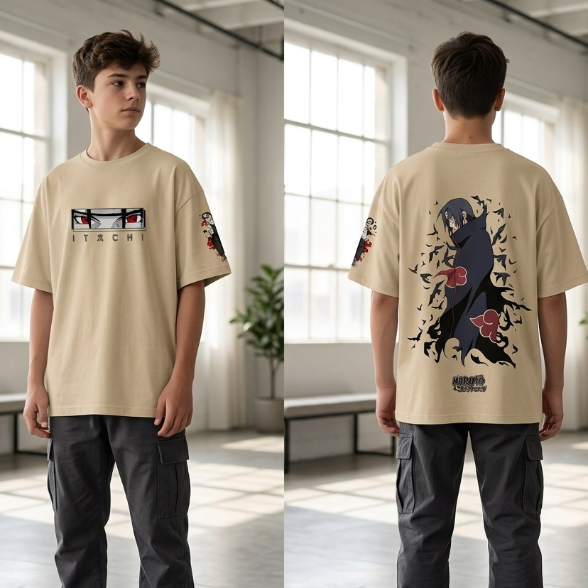 Itachi Uchiha: Crows & Sharingan Oversized T-shirt