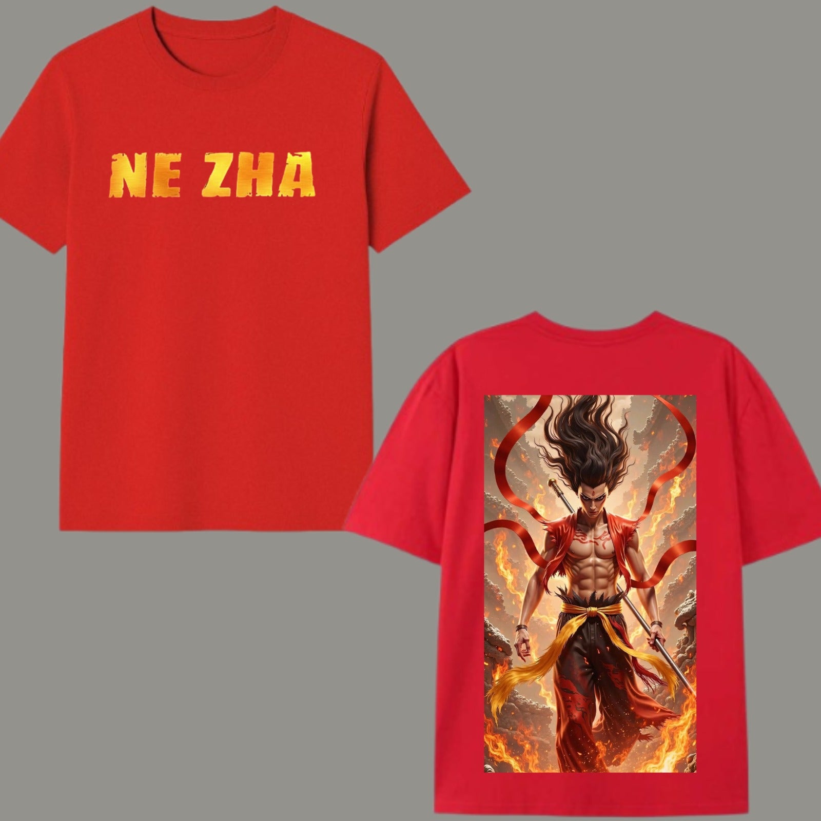 Nezha Fire Spirit Oversized T-shirt / Anime Streetwear