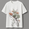 Fine-Line Floral Oversized T-shirt