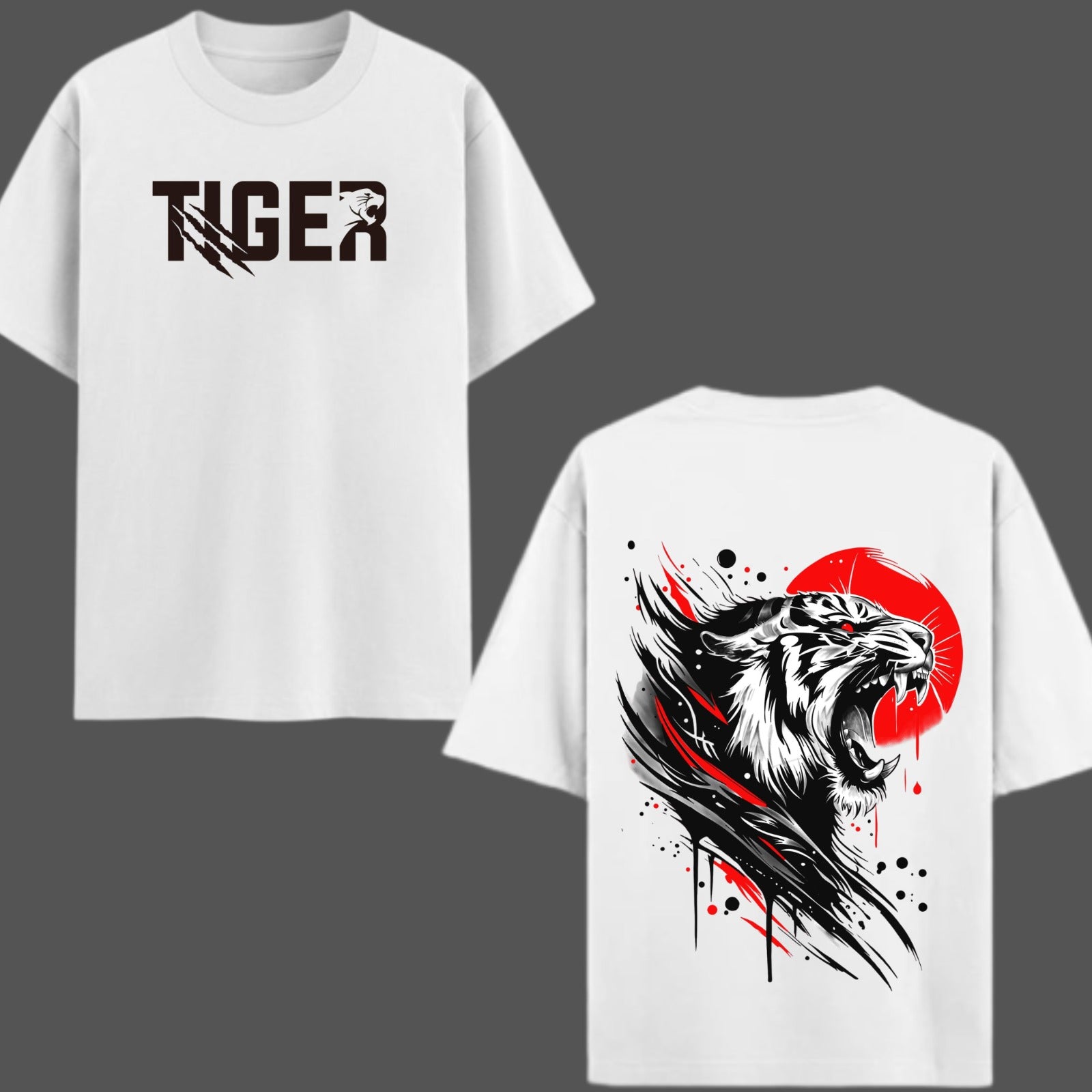 Fierce Tiger Graphic Oversized T-Shirt – Streetwear