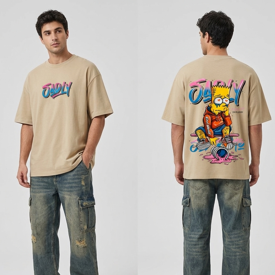 Crying Bart Goth-Street Oversized T-shirt