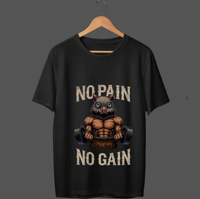 Iron Beast Oversized Gym T-Shirt – No Pain No Gain Edition