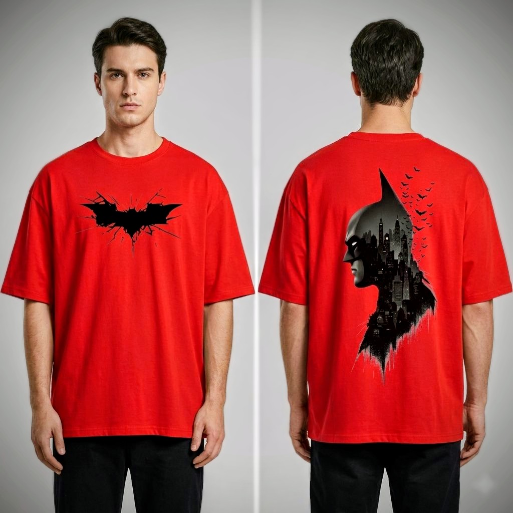 Dark Knight Skyline Graphic Oversized T-shirt