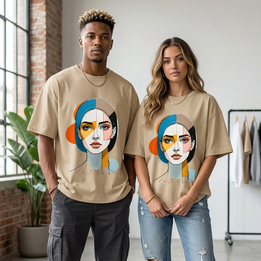 Abstract Muse Oversized Graphic T-shirt