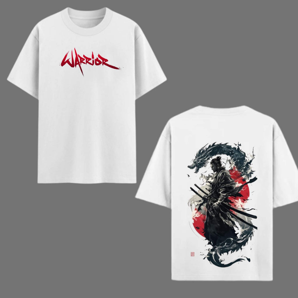 Ronin Spirit Oversized Graphic T-shirt – Samurai & Dragon Edition