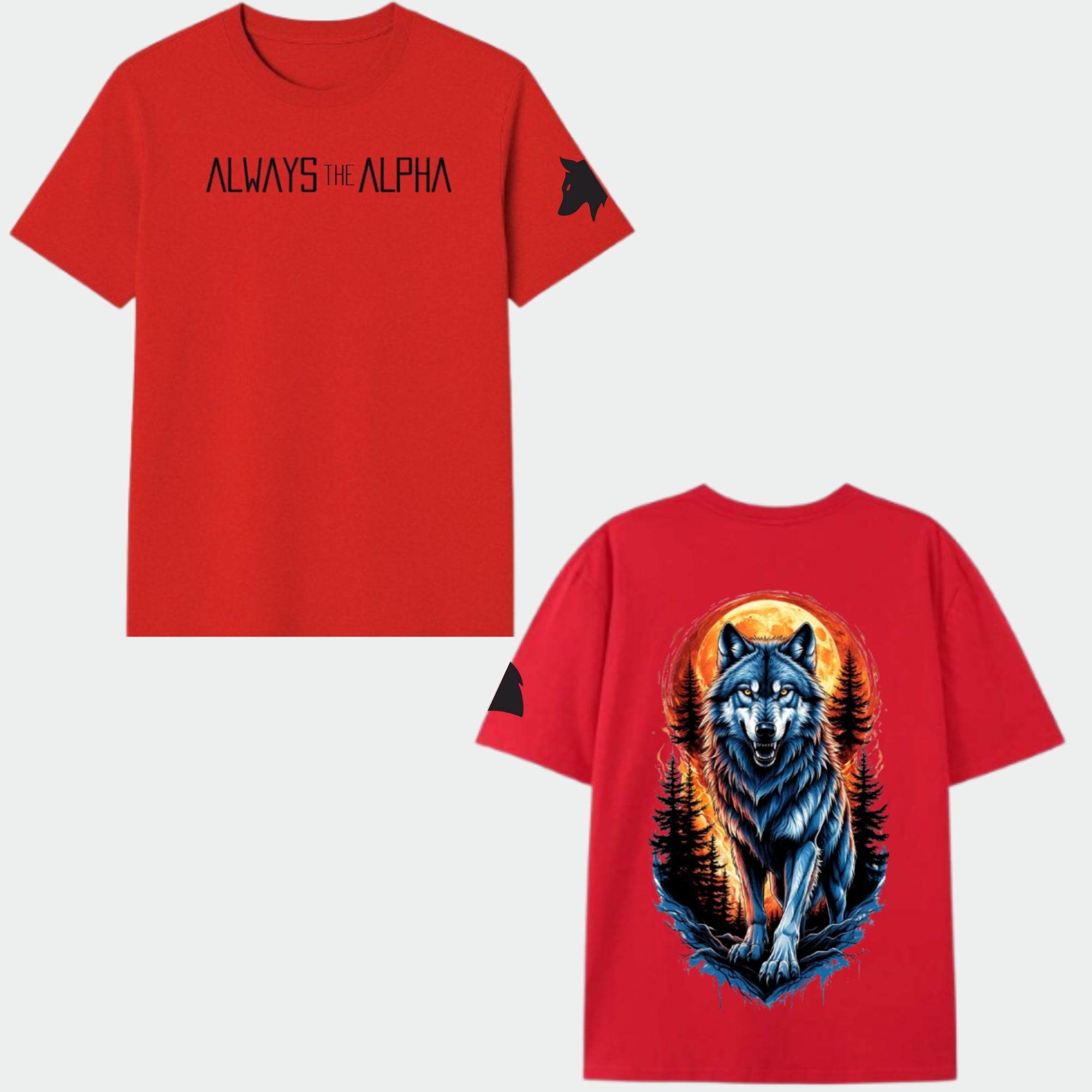Alpha Wolf Spirit Oversized Streetwear T-Shirt – Beige