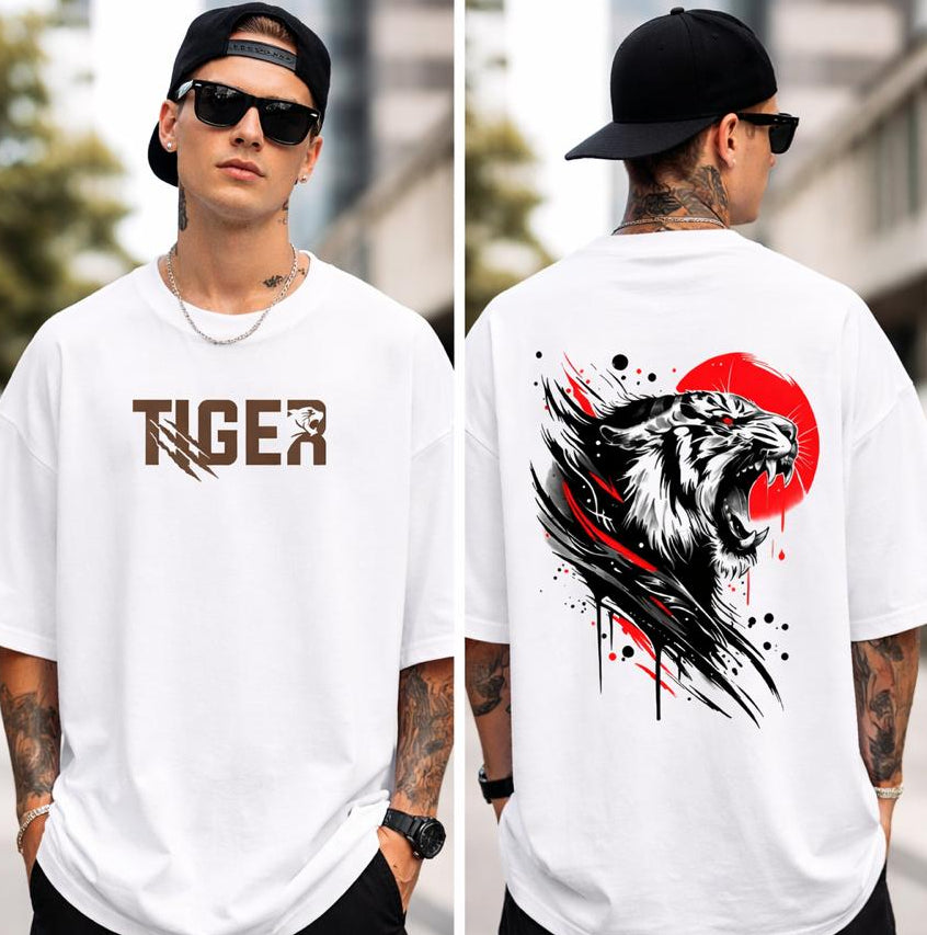 Fierce Tiger Graphic Oversized T-Shirt – Streetwear