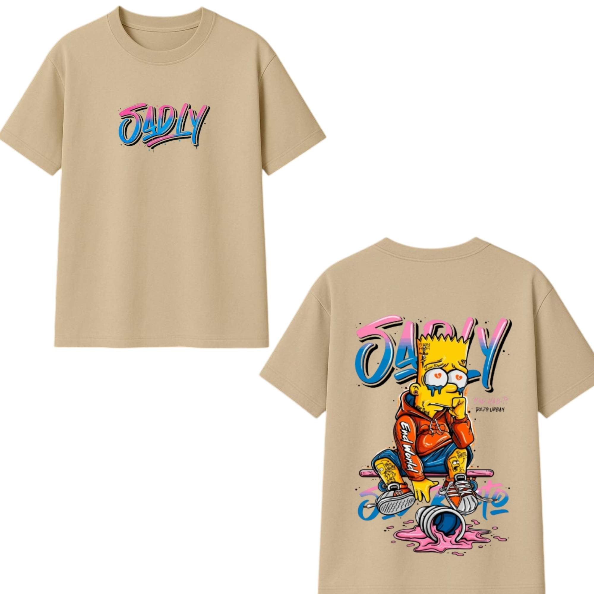 Crying Bart Goth-Street Oversized T-shirt